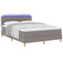 Cama con Box Spring y Colchón & LED Taupe 160x200 cm Tela | Foro24.es | Tu tienda online para hogar, jardín y más Foro24.es