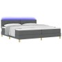 Cama con somier con colchón y LED gris oscuro 200x200 cm tela | Foro24.es | Tu tienda online para hogar, jardín y más Foro24.es
