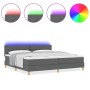 Cama con somier con colchón y LED gris oscuro 200x200 cm tela | Foro24.es | Tu tienda online para hogar, jardín y más Foro24.es