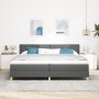 Cama con somier con colchón y LED gris oscuro 200x200 cm tela | Foro24.es | Tu tienda online para hogar, jardín y más Foro24.es