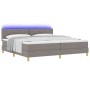 Cama con Somier, Colchón & LED Taupe 200x200 cm Tela | Foro24.es | Tu tienda online para hogar, jardín y más Foro24.es