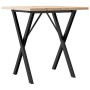Mesa de comedor marco X madera maciza pino y acero 70x70x75,5cm en Mesas de comedor | Comprar online en Foru.es