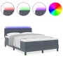 Cama Box Spring  con colchón y LED Gris Oscuro 140x190 cm Terciopelo | Foro24.es | Tu tienda online para hogar, jardín y más Foro24.es