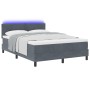 Cama Box Spring  con colchón y LED Gris Oscuro 140x190 cm Terciopelo | Foro24.es | Tu tienda online para hogar, jardín y más Foro24.es
