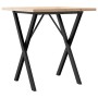 Mesa de comedor marco X madera maciza pino y acero 70x70x75,5cm en Mesas de comedor | Comprar online en Foru.es