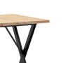 Mesa de comedor marco X madera maciza pino y acero 70x70x75,5cm en Mesas de comedor | Comprar online en Foru.es