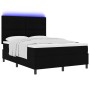 Cama Box Spring con Colchón y LED Negro 160x200 cm Tela | Foro24.es | Tu tienda online para hogar, jardín y más Foro24.es
