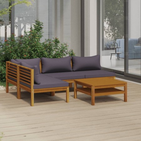 Muebles de jardín 5 pzas cojines madera maciza de acacia de vidaXL, Conjuntos de jardín - Ref: Foro24-3086919, Precio: 553,90...