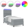 Cama Box Spring con Colchón y LED Gris Claro 90x190 cm Tela | Foro24.es | Tu tienda online para hogar, jardín y más Foro24.es