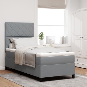 Comprar Cama con base tapizada con colchón y luz