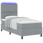Cama con base tapizada con colchón y luz LED gris claro 90x200 cm Tela | Foro24.es | Tu tienda online para hogar, jardín y más Foro24.es