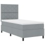 Cama con base tapizada con colchón y luz LED gris claro 90x200 cm Tela | Foro24.es | Tu tienda online para hogar, jardín y más Foro24.es
