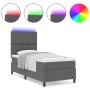 Cama Box Spring con Colchón y LED Gris Oscuro 100x200 cm Tela | Foro24.es | Tu tienda online para hogar, jardín y más Foro24.es
