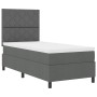Cama Box Spring con Colchón y LED Gris Oscuro 100x200 cm Tela | Foro24.es | Tu tienda online para hogar, jardín y más Foro24.es