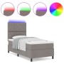 Cama con somier con colchón & LED taupe 100x200 cm de tela | Foro24.es | Tu tienda online para hogar, jardín y más Foro24.es