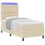 Cama con Somier con Colchón y LED Crema 100x200 cm Tela | Foro24.es | Tu tienda online para hogar, jardín y más Foro24.es