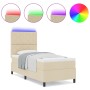 Cama con Somier con Colchón y LED Crema 100x200 cm Tela | Foro24.es | Tu tienda online para hogar, jardín y más Foro24.es