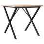 Mesa de comedor marco X madera maciza pino y acero 90x90x75,5cm en Mesas de comedor | Comprar online en Foru.es