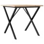 Mesa de comedor marco X madera maciza pino y acero 90x90x75,5cm en Mesas de comedor | Comprar online en Foru.es