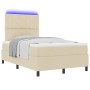Cama con Base de Muelles y Colchón & LED Color Crema 120x200 cm Tela | Foro24.es | Tu tienda online para hogar, jardín y más Foro24.es