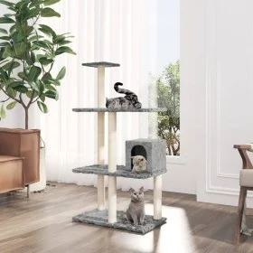 Rascador para gatos con postes de sisal gris claro 119 cm de vidaXL, Mobiliario para gatos - Ref: Foro24-171519, Precio: 42,0...