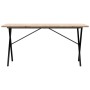 Mesa de comedor marco X madera maciza pino acero 140x80x75,5 cm en Mesas de comedor | Comprar online en Foru.es