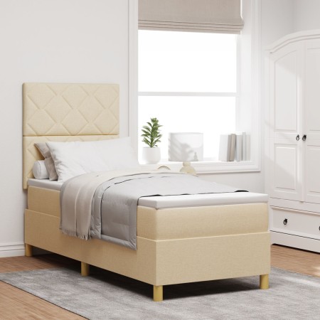 Base de Cama con Colchón y LED Crema 80x200 cm Tela | Foro24.es | Tu tienda online para hogar, jardín y más Foro24.es