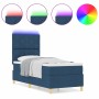 Cama con somier, colchón y LED azul 80x200 cm de tela | Foro24.es | Tu tienda online para hogar, jardín y más Foro24.es