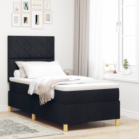 Comprar Cama con somier negra con colchón y LED
