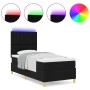 Cama con somier negra con colchón y LED 90x200 cm tela | Foro24.es | Tu tienda online para hogar, jardín y más Foro24.es