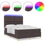 Cama box spring con colchón y LED marrón oscuro 140x200 cm tela | Foro24.es | Tu tienda online para hogar, jardín y más Foro24.es