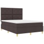 Cama box spring con colchón y LED marrón oscuro 140x200 cm tela | Foro24.es | Tu tienda online para hogar, jardín y más Foro24.es