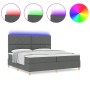 Cama con Base y Colchón & LED Gris Oscuro 200x200 cm de Tela | Foro24.es | Tu tienda online para hogar, jardín y más Foro24.es