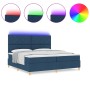 Cama con somier con colchón y LED azul 200x200 cm tela | Foro24.es | Tu tienda online para hogar, jardín y más Foro24.es