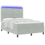Cama Box Spring  con colchón y luz LED Gris Claro 140x190 cm Terciopelo | Foro24.es | Tu tienda online para hogar, jardín y más Foro24.es