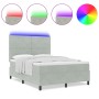Cama Box Spring  con colchón y luz LED Gris Claro 140x190 cm Terciopelo | Foro24.es | Tu tienda online para hogar, jardín y más Foro24.es