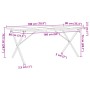 Mesa de comedor marco X madera maciza pino acero 180x90x75,5 cm en Mesas de comedor | Comprar online en Foru.es