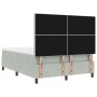 Cama Box Spring  con colchón y luz LED Gris Claro 140x190 cm Terciopelo | Foro24.es | Tu tienda online para hogar, jardín y más Foro24.es