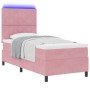Cama con Box Spring y Colchón & LED Rosa 90x190 cm Terciopelo | Foro24.es | Tu tienda online para hogar, jardín y más Foro24.es