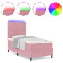 Cama con Box Spring y Colchón & LED Rosa 90x190 cm Terciopelo | Foro24.es | Tu tienda online para hogar, jardín y más Foro24.es
