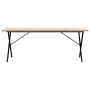 Mesa de comedor marco X madera maciza pino acero 200x100x75,5cm en Mesas de comedor | Comprar online en Foru.es