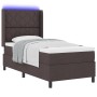 Cama con somier  con colchón y LED Marrón Oscuro 100x200 cm Tela | Foro24.es | Tu tienda online para hogar, jardín y más Foro24.es
