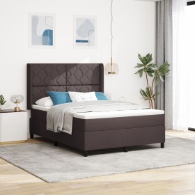 Comprar Cama Box Spring con colchón y LED Marrón