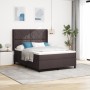 Cama Box Spring  con colchón y LED Marrón Oscuro 140x200 cm Tela | Foro24.es | Tu tienda online para hogar, jardín y más Foro24.es