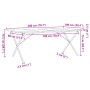 Mesa de comedor marco X madera maciza pino acero 200x100x75,5cm en Mesas de comedor | Comprar online en Foru.es