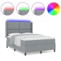 Cama con sommier y colchón  con luz LED Gris Claro 160x200 cm Tela | Foro24.es | Tu tienda online para hogar, jardín y más Foro24.es