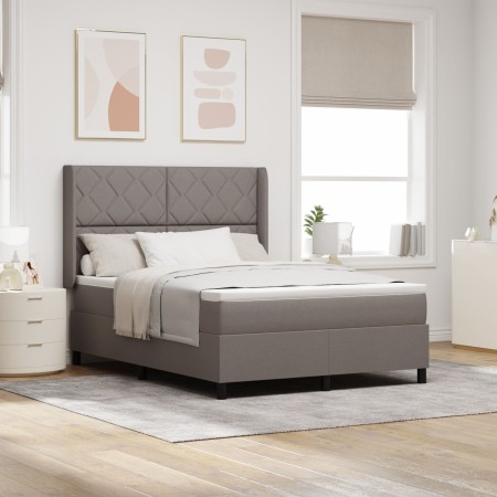 Cama Box Spring  con Colchón y LED Taupe 160x200 cm Tela | Foro24.es | Tu tienda online para hogar, jardín y más Foro24.es