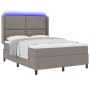 Cama Box Spring  con Colchón y LED Taupe 160x200 cm Tela | Foro24.es | Tu tienda online para hogar, jardín y más Foro24.es