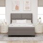 Cama Box Spring  con Colchón y LED Taupe 160x200 cm Tela | Foro24.es | Tu tienda online para hogar, jardín y más Foro24.es