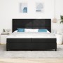 Cama Box Spring con Colchón y LED Negro 200x200 cm de Tela de , Camas y somieres - Ref: Foro24-3343590, Precio: 694,44 €, Des...